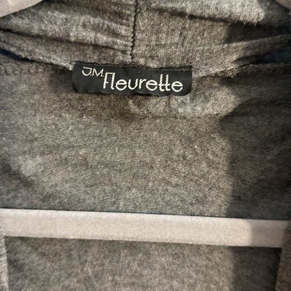 Oversized JM Fleurette Open Front Gray Cardigan - Small - Picture 2 of 4